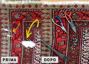 restauro buchi tappeti antichi persiani milano