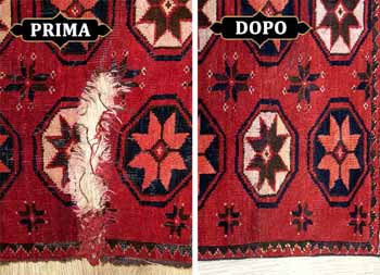 riparazione buchi tappeti persiani milano