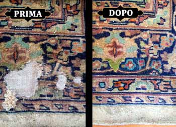 riparazione buchi tappeti tarmati milano